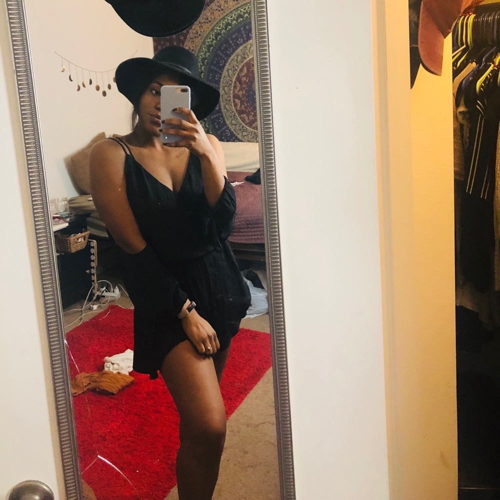 black long sleeve romper/playsuit